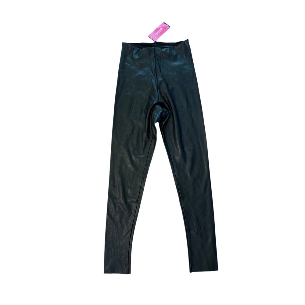 NWT Women M Commando Control Black Faux Leather Leggings Pants High Rise Smooth